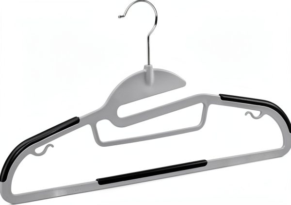 Amazon Basics Plastic Hangers 50 Pack Gray - S-Shape Design-2