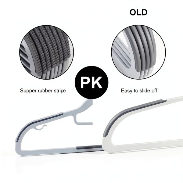 Plastic Pant Hanger TIMMY Gray Anti Slip Space Saving 50 Piece Pack-2