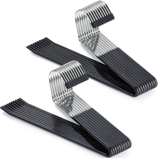 Zober Chrome Metal Pants Hangers 20 Pack Anti‑Slip Foldable-0