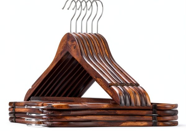ZOBER Wooden Suit Hangers 20 Pack Vintage Anti Slip Heavy Duty-1