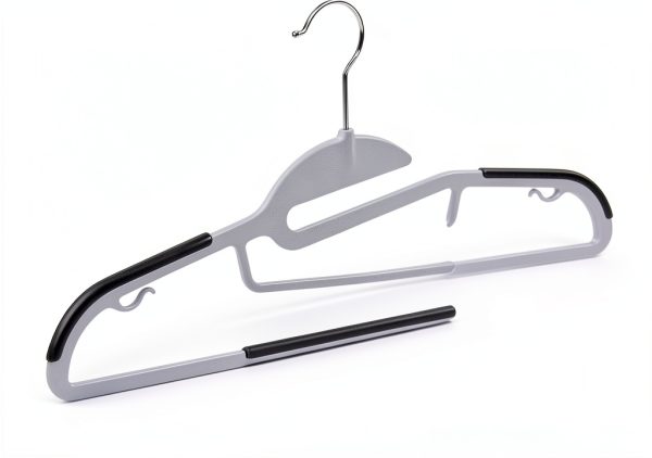 Amazon Basics Plastic Hangers 50 Pack Gray - S-Shape Design-4