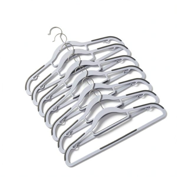 Plastic Pant Hanger TIMMY Gray Anti Slip Space Saving 50 Piece Pack-6