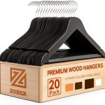 ZOBER Wooden Suit Hangers 20 Pack Vintage Anti Slip Heavy Duty-0