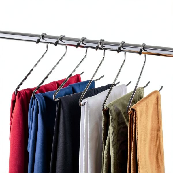 Zober Chrome Metal Pants Hangers 20 Pack Anti‑Slip Foldable-3